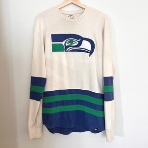 47 Brand Seattle Seahawks Mens Oversized Small Long Sleeve Shirt NFL